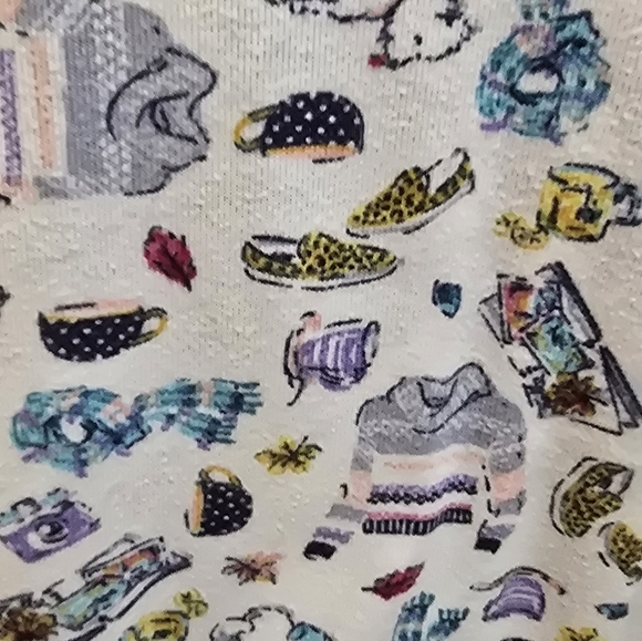 Bloomingdales Jane & Bleecker Colorful Patterned Drawstring  Pajama Set Size: XL - Picture 9 of 12